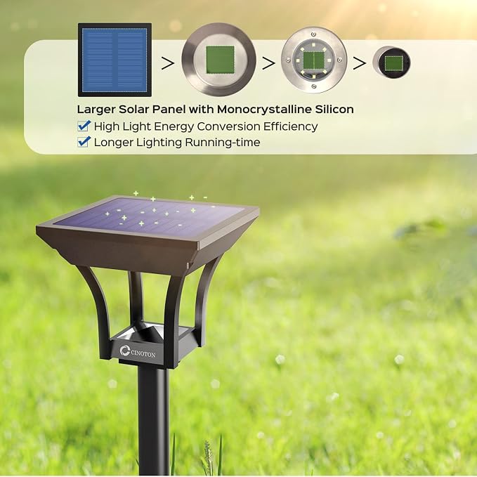 CINOTON 2-in-1 Solar Pathway Lights Outdoor - Image 4