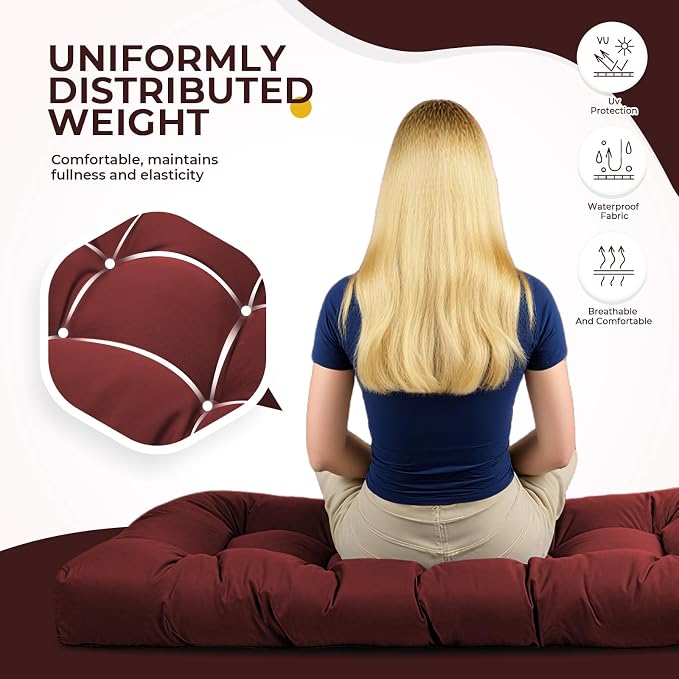 Outdoor Chaise Lounge Chair Cushion Waterproof 74.4 x 22 x 4.7 Inches Lounge - Image 4