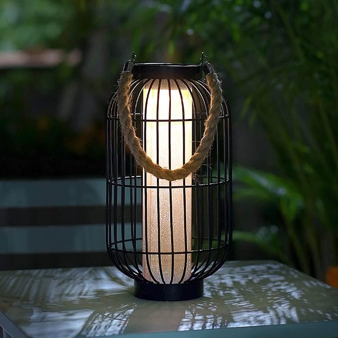 pearlstar Large Solar Powered Lantern Outdoor-Heavy Duty Metal Hanging Lights by pearlstar