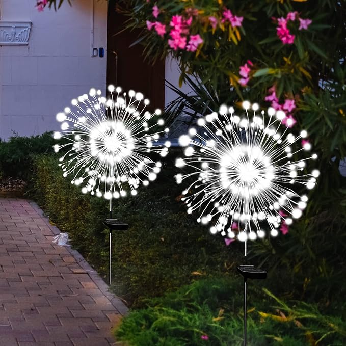 Solar Garden Lights Solar Firework Light Outdoor Waterproof 2 Pack Solar - Image 3