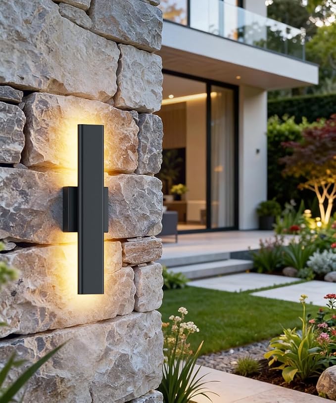 Aipsun 2 Packs Outdoor Wall Sconce, 3000K 4000K 6000K, 15.75in Modern Black - Image 7
