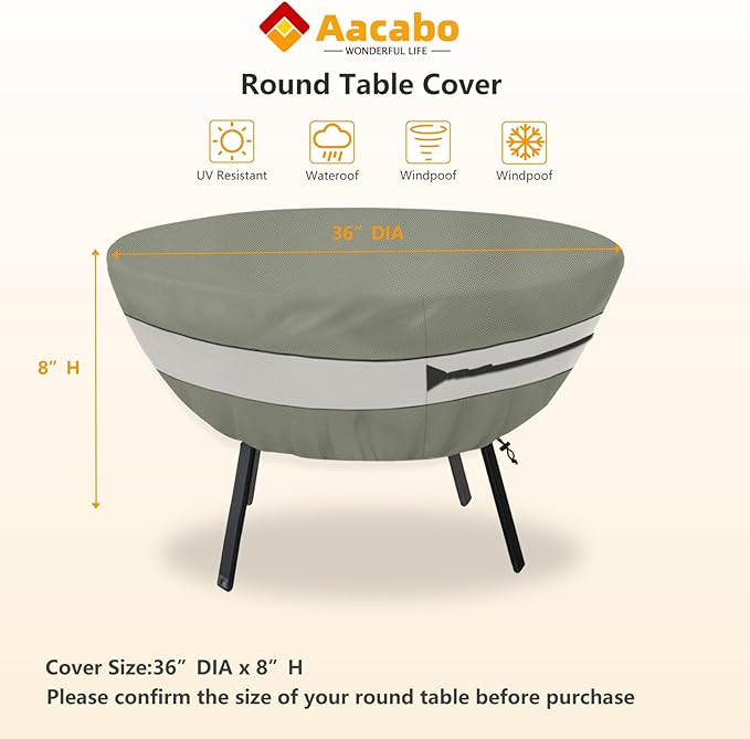 Round Patio Table Cover, Suitable - Image 2