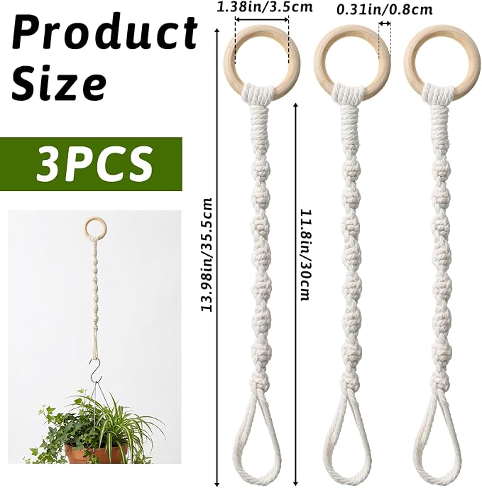 3 Pcs Adjustable Macrame Plant Hanger Extenders - Image 4