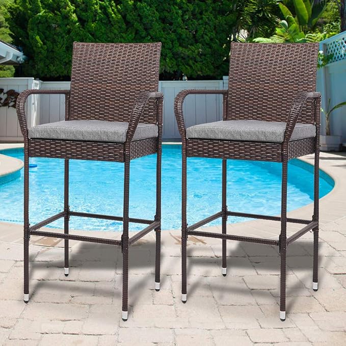 VINGLI Outdoor Bar Stools Set of 2 - Image 2