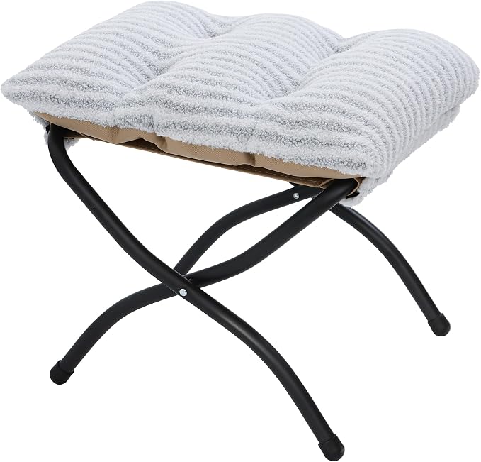 15" Folding Ottoman, Foldable Footrest Stool, Portable Small Foot Stool by MordchilHF