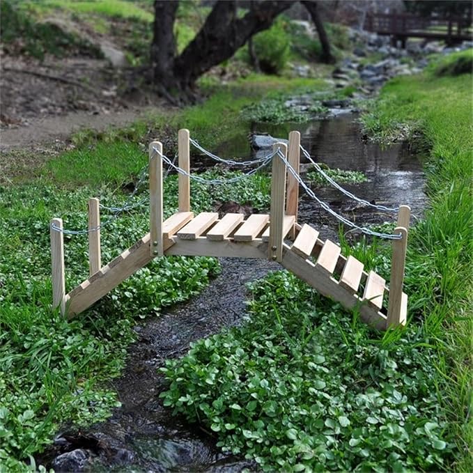 Pemberly Row Transitional Cedar Wood Decorative Garden Bridge, 3 ft, - Image 3