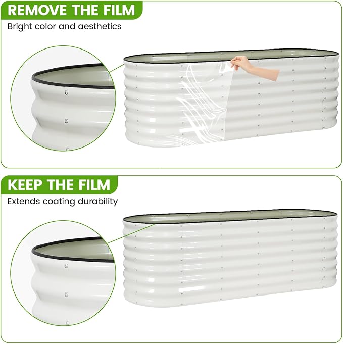 Galvanized Raised Garden Bed Outdoor 24'' Deep | Oval Metal Garden Beds - Image 9