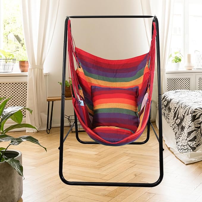 Goutime Hammock Chair, Indoor Hanging Rope Swing, Tree Swinging Chairs - Image 8