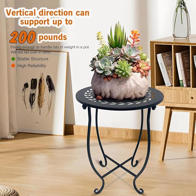 Metal Round Side Table, 2 Pack 14 Inch Bedside Table - Image 5