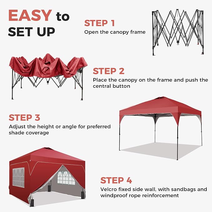 GDY 12x12FT Pop Up Canopy Tent - Image 3