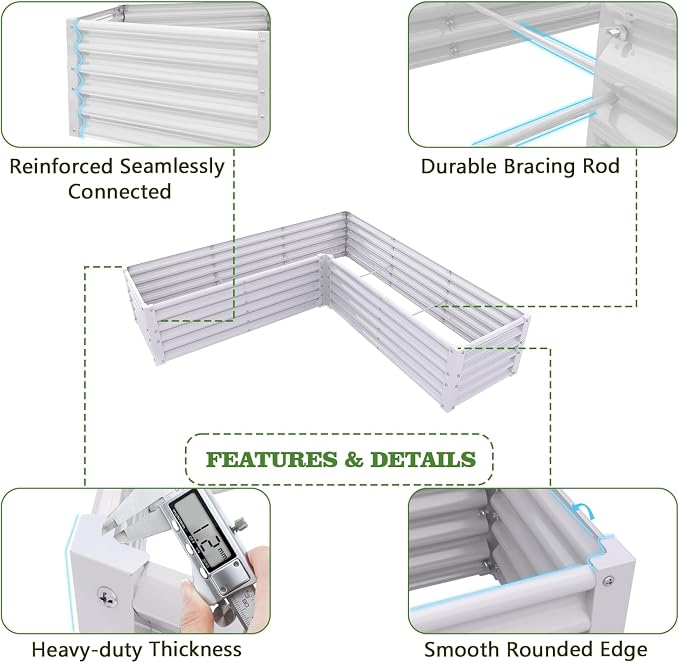 A ANLEOLIFE 8-Pack 4X4X1.5ft & 74x74x18in Deep Root Galvanized Raised Garden - Image 6