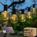 50FT Solar String Lights, Waterproof LED Outdoor String Lights, G40 Globe Patio by Lakumu