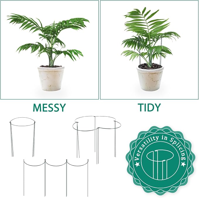 16 Pack 24 inch Plant Support Stakes, Half Round Peony Cage and Support - Image 4