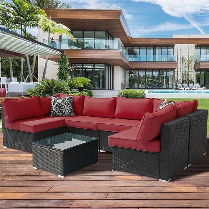 14Pcs Outdoor Cushion Covers Replacement Washable w/Zipper - Image 7
