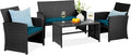 Best Choice Products 4-Piece Outdoor Wicker Patio Conversation Furniture Set by BestChoiceProducts