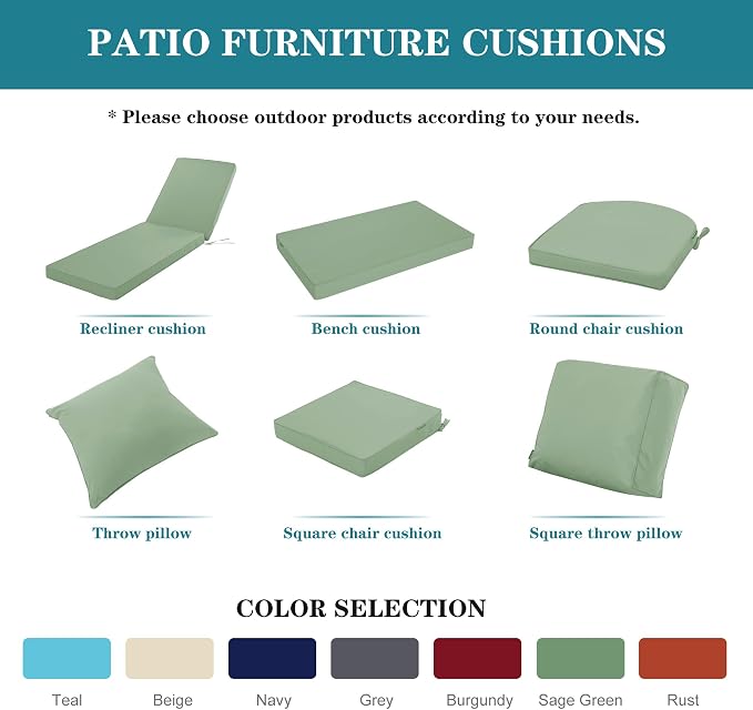 Chaise Lounge Cushion Outdoor, Waterproof and Stain-Resistant Lounge Deck - Image 8