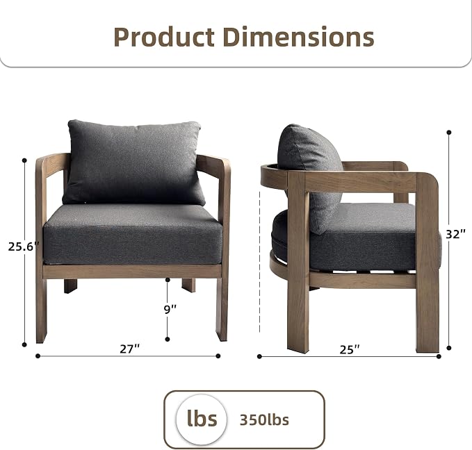 Outdoor Furniture Set, Metal Modern Outside Furniture - Image 2