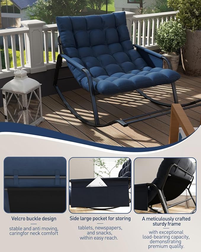 Oversized Indoor Rocking Chair, Plush Papasan Chair - Image 7