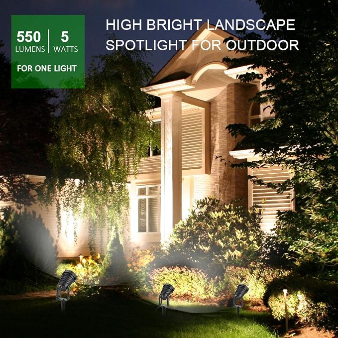 Romwish 120V Landscape Spotlights, Outdoor Landscape Lighting - Image 5