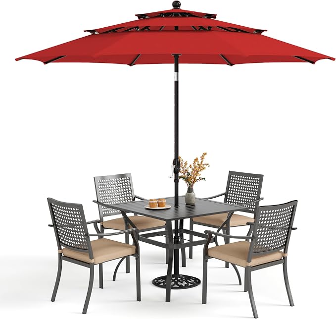 PHI VILLA 5 Pieces Outdoor Dining Set by PHIVILLAThepioneerofcomfortablehouseholdsupplies