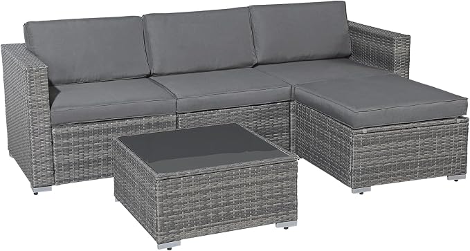 Patiorama 5 Piece Outdoor Patio Furniture Set, Outdoor Sectional Conversation - Image 2