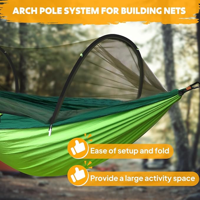 Chihee Ultra-Light Travel Camping Hammock Pop-up Net Hammock 660lbs Load - Image 6