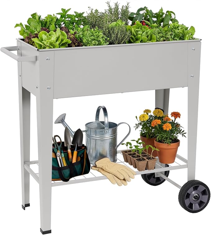 Elevated 32" Tall Raised Garden Bed by BIRDSINYARD