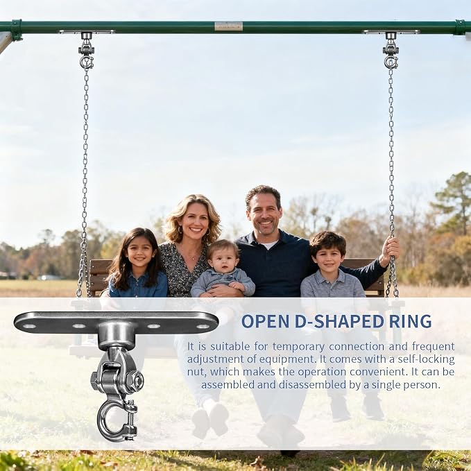 Heavy Duty Swing Hanger Smooth Operation 180° & 360° Swivel Bearings 1500 lb - Image 2