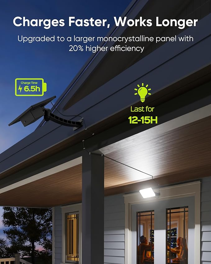 JACKYLED Solar Lights Outdoor 299 LED 1000 Lumens Bright Solar Wall Spotlight - Image 6