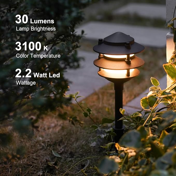 GOODSMANN Landscape Lighting 8PK Pathway Lights Low Voltage 2.2 Watt LED 12V AC - Image 2