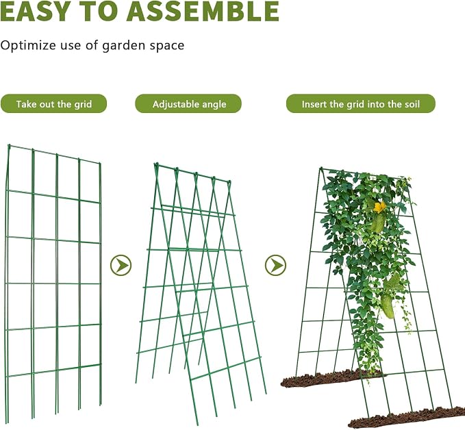 Cucumber Trellis 2 Pack, Foldable A-Frame Garden Trellis - Image 3