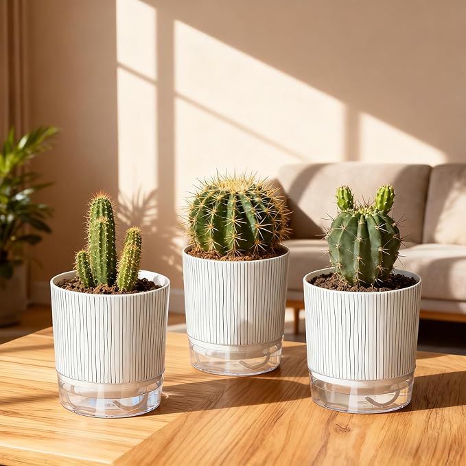 3 Pack Self Watering Pots Set, 4 Inch Self Watering Pots - Image 7