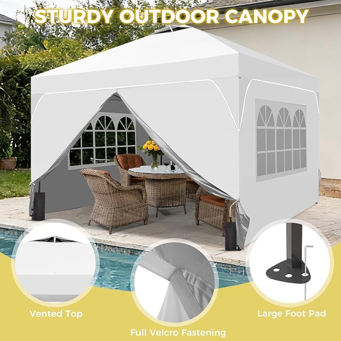 10x10 FT Pop Up Canopy, 1-Button Push Instant Canopy Tent - Image 4