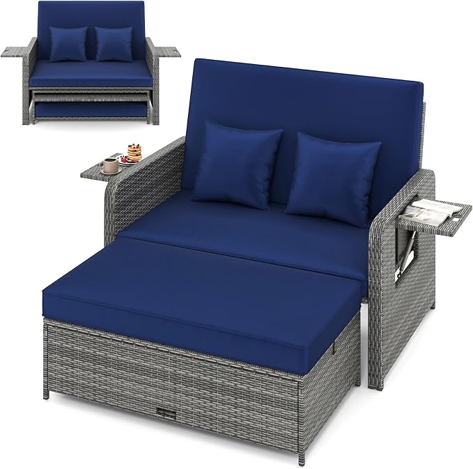 HAPPYGRILL Patio Rattan Wicker Daybed by HAPPYGRILL