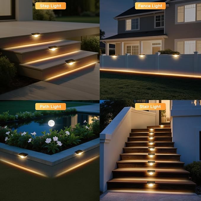 Solar Stair Lights Outdoor Waterproof, 8 Pack Solar Step Lights - Image 7