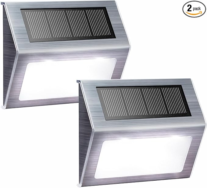 XLUX Solar Powered Lights for Deck Steps Stairs Fences Pathway Path, LED lamp by XLUX