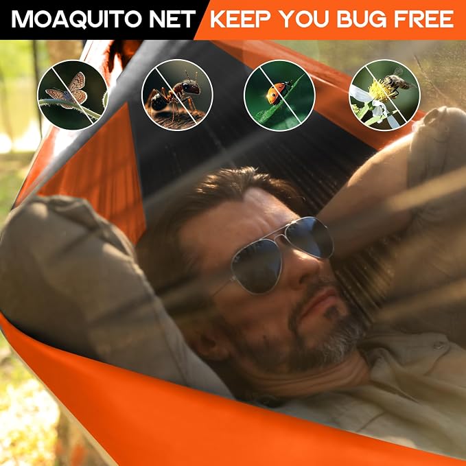 Camping Hammock Mosquito Net, Double & Single Portable Hammocks Hammocks - Image 3