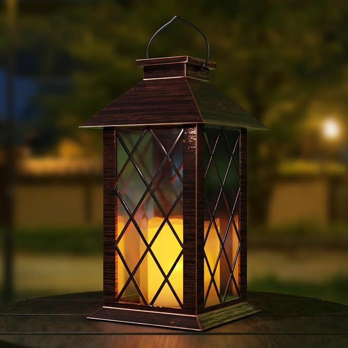 Outdoor Solar Lanterns, Waterproof Hanging Lantern by AFINETH