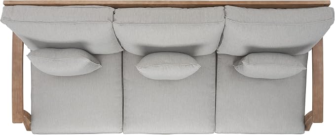 SAFAVIEH Outdoor Couture Collection Martinique Natural/Grey Solid Wood Patio - Image 6