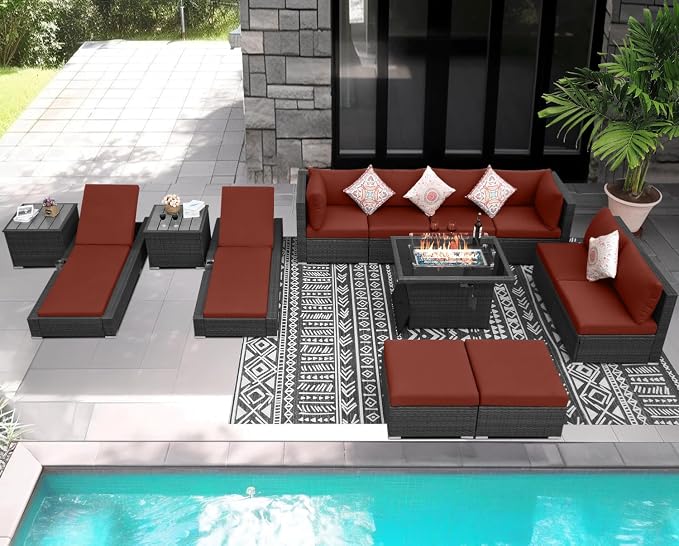 NICESOUL 13 Piece Wicker Outdoor Patio Furniture Set - Image 2