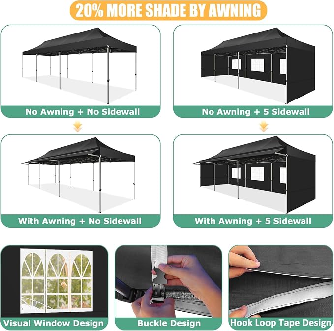 COBIZI 10x30 Pop Up Canopy Tent - Image 7