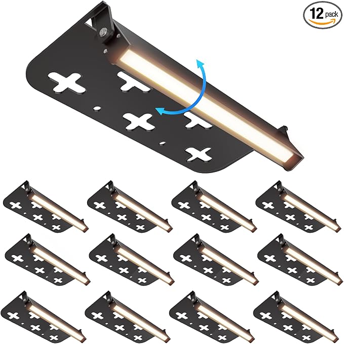 12 Pack 7 Inch Retaining Wall Lights, 5W LED Hardscape Lighting 12V AC/DC Low by Raxjov