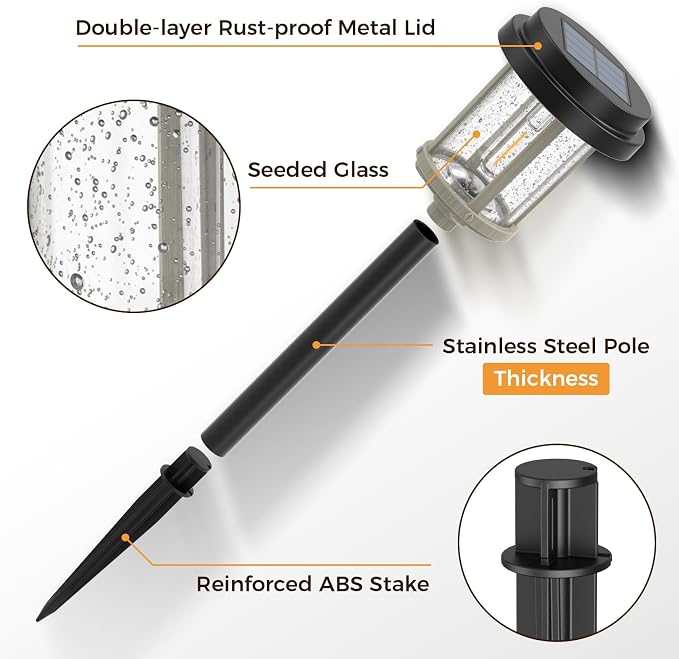 XMCOSY+ Solar Pathway Lights, 20 LM Bright Solar Lights Outdoor Waterproof IP65 - Image 7
