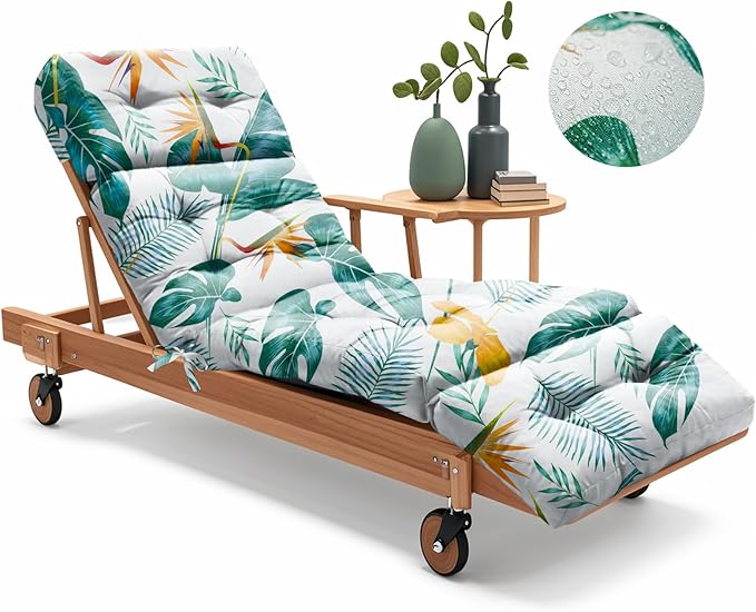 Outdoor Chaise Lounge Chair Cushion 75.1 x 22.8 x 4.7 Inches 100% Waterproof by Uthem
