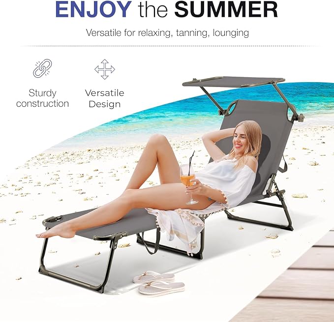 Folding Outdoor Lounge Chair - Image 6