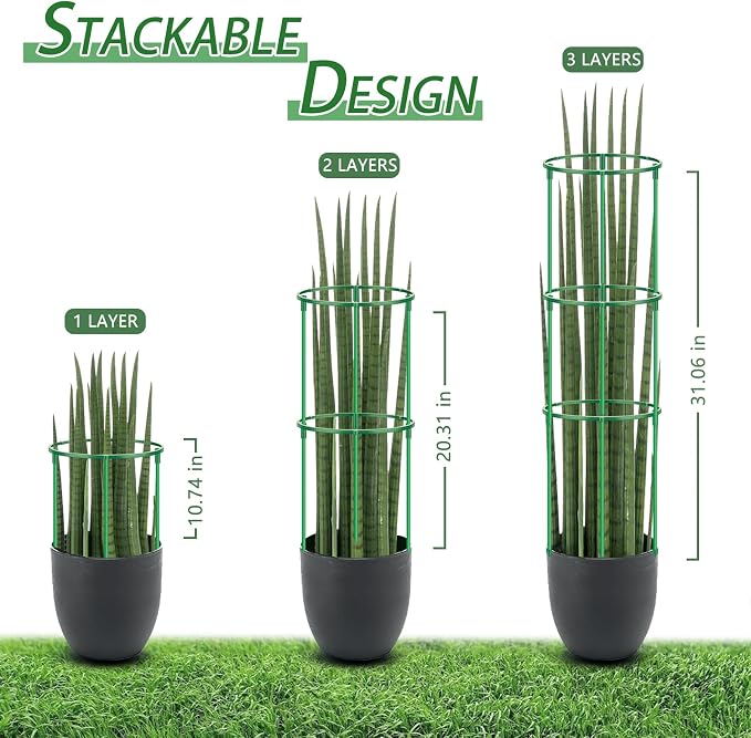 36 Pack Plant Support Stakes for Indoor Plants, Half Round Plant Stakes Ring - Image 5