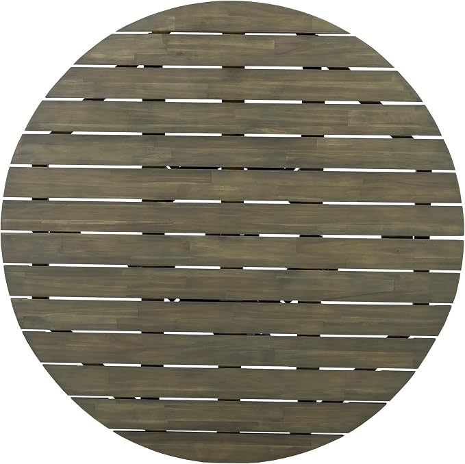Merax Outdoor Dining Table 47.25" Round Extra-Large Acacia Wood Patio Dining - Image 3