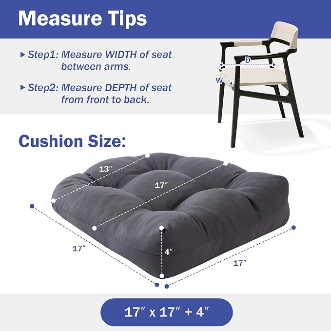 Outdoor Chair Cushions Set of 2, Patio Chair Cushions - Image 4