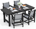 SERWALL 5 Piece Patio Dining Sets, Outdoor HDPE Dining Furniture Set by SERWALL