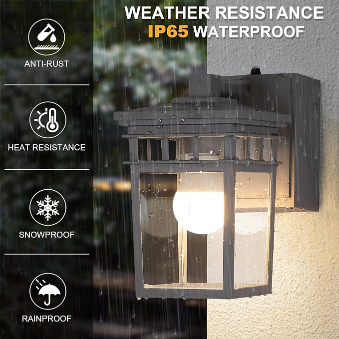 Outdoor Porch Light with GFCI Outlet Built in, Dusk to Dawn Outdoor Lighting - Image 5